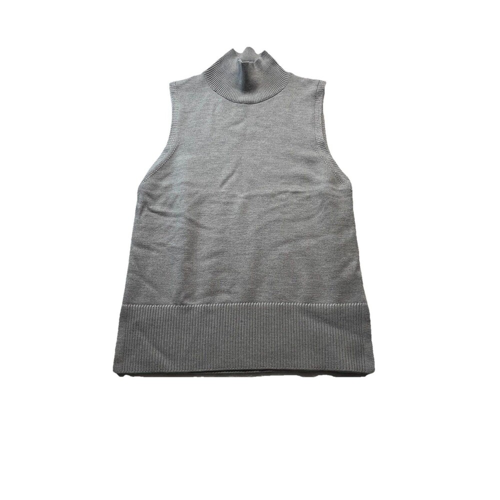 Aritzia Babaton Sweater Womens M Gray 100% Wool Sleeveless Quiet Luxury Minimal